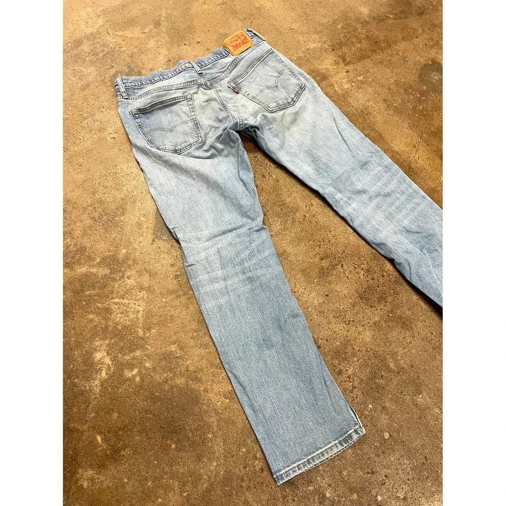 Levi's 513 Slim Straight Fit Jeans Mens 36x32 Blue Denim Cotton Stretch Mid Rise - Picture 11 of 16